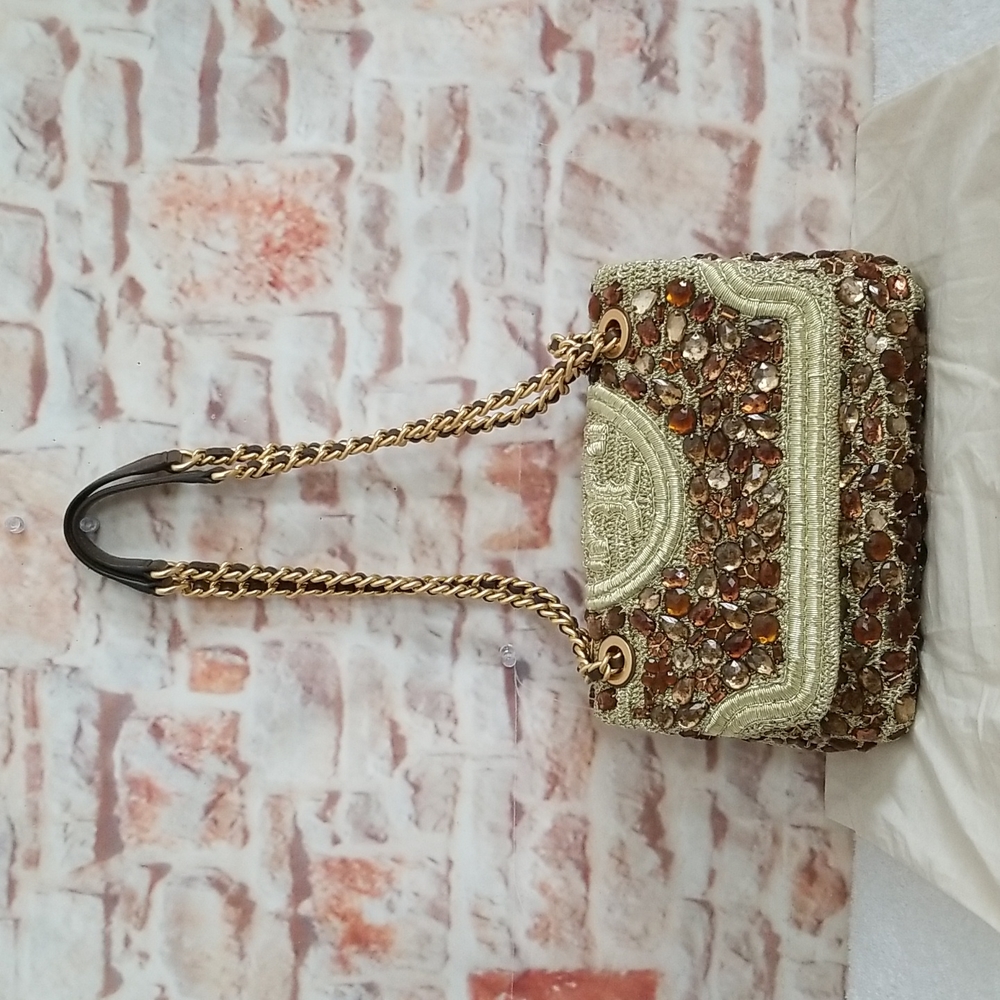 Tory Burch Gold Beaded Shoulder Bag